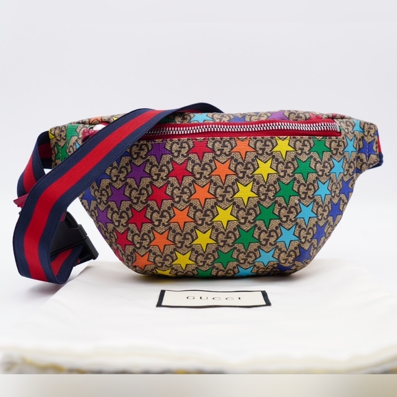 AU11❤️ GUCCI GG Supreme Monogram Childrens Star Print Belt Bag - Picture 1 of 16